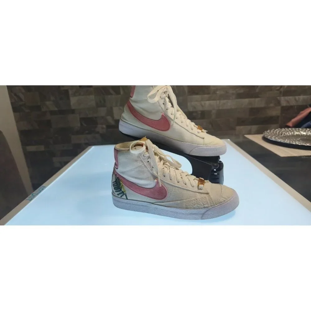 Nike Blazer Mid 77 Catechu Pink Canvas Wmns US 6 Used Clean DC9265-101